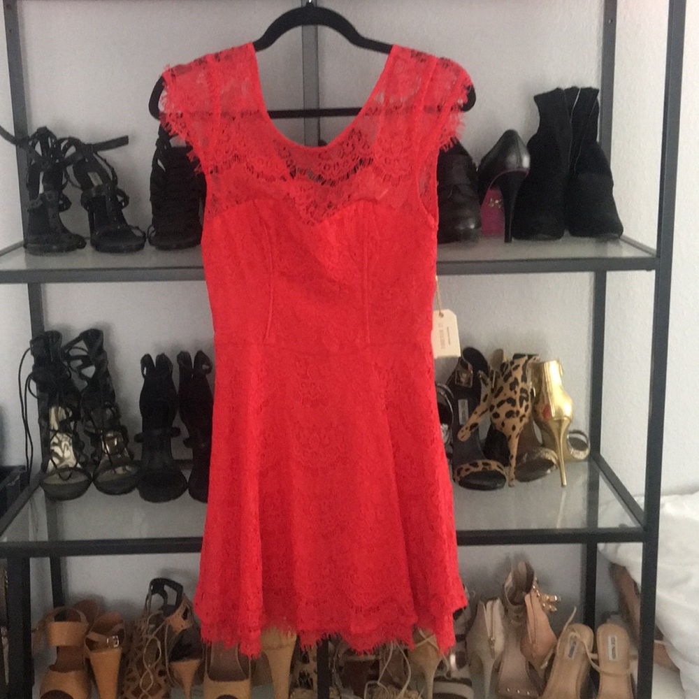 NWT Mini Red Lace Dress